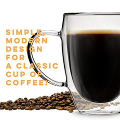 Kitchables Double Walled Thermo Insulated Cups, Glass Coffee Mugs, Coffee Mug Set, Latte Cappuccino Espresso, Coffee or Tea Mugs, Drinking Glasses, Set of 2, 12oz