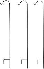 Black Shepherd Hook 92 Inch, 15MM Thick, Super Strong, Rust Resistant Steel Hook Ideal for Hanging Heavy Plant Baskets, by AshmanOnline