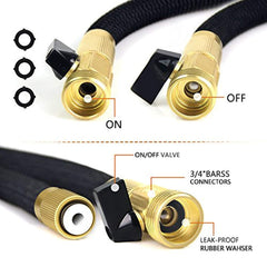 Anteko Garden Hose Strongest Expandable Water Hose 9 Functions Sprayer with Double Latex Core 3/4" Solid Brass Fittings Extra Strength Fabric - Improved Expanding Hose … (100 FT)