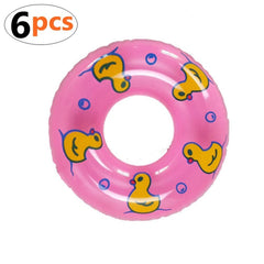 HCICHEN TEC 3.74 Inch Small Animal Hedgehog Fancy Mouse Bath Collar Ring Yellow Duck Transparent Swimming Rings Hamster Swim Life Jacket Float Coat Photo Shoot Toy Cage Accessories(6 Pack)