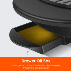 SEAAN Electric Hot Pot Grill Indoor Shabu Shabu Pot with Divider Smokeless Korean BBQ Teppanyaki Grill, Separate Dual Temperature Control, Capacity for 1-8 People,110V(Black)