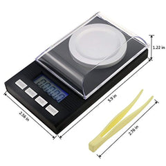 TedGem Digital Milligram Scale 50 X 0.001g - Reloading Jewelry Scale Digital Weight Mini LCD Pocket Lab Scale with Calibration Weights Tweezers and Weighing Pans(Include 2 Batteries)