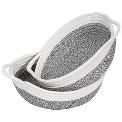 Goodpick 2pack Cotton Rope Basket - Woven Storage Basket - 9.8" x 8.7" x 2.8" Small Rope Baskets for Kids Home Decor Toy Basket Organizer - Desk Basket Containers for Jewellery, Keys - Hemp Rope Bowl