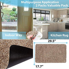 2 Packs of Premium Absorbs Magic Door Mat Size : 17.7" X 29.5" for Doorway, Staircase, Shoe Mat, Balcony, Front door, Mud mat Non-Slip Latex Backing, Pick up Mud, Dirt, Dust, Water from shoe and Pet