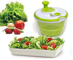 DenSan Crank Handle & Locking Lid Multifunction 4.5 Quart Manual Good Grips Vegetables Dryer Dry Off Drain Quick Filter Lettuce vegetable Salad Spinner(Green)