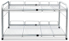 Surpahs 2 Tier Under Sink Expandable Shelf Organizer, Storage Rack (Silver)