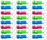 Mini Flashlight Keychain - 24 Pack Assorted Colors, Green, Light Blue and Pink, Batteries Included - for Kids, Party Favor, Goody Bag Filler, Gift, Prize, Pocket Size, Chain for Key.