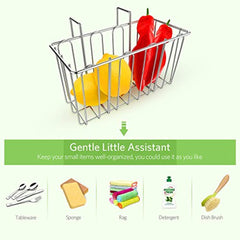 Tdbest Sponge Holder 304 Stainless Steel Sink Organizer Caddy Rack for Kitchen Accessories Dish Brushes Towel Dishwashing and Sink Supplies