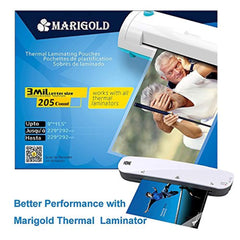 Marigold 205-Count Pack 3 mil Letter Size, 9"x11.5", Thermal Laminating Pouches Laminator Film Sheets for Laminator Machine (TLP3LTR)