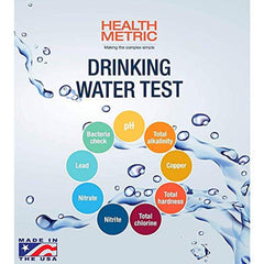 Health Metric Drinking Water Test Kit for Home Tap and Well Water - Simple Testing Strips for Lead Copper Bacteria Nitrate Chlorine and More | Made in USA to EPA Standards