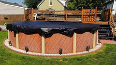 Qikafan 24' Round Above Ground Swimming Pool Winter Cover 10 Year Limited Warranty