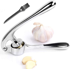 Garlic Press, Kmeivol Stainless Steel Zinc Alloy Garlic Mincer, Heavy Soft-Handled Garlic Crusher with Cleaning Brush, Easy Squeeze, Rust Proof, Easy Clean by Veracity & Verve