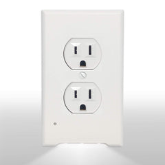 4Pack LED Night Light Outlet Cover Plate-No Wires Or Batteries,Light Sensor Auto-On LED Guidelight,Install In a Snap,Outlet Wall Plate With 0.3W High Brightness Night Light (White,Duplex)