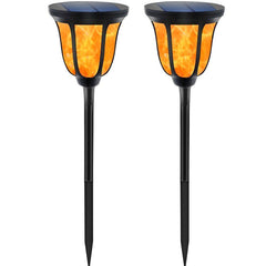 TomCare Solar Lights Solar Torches Lights Waterproof Flickering Flames Torches Lights Outdoor Solar Powered Path Lights Dancing Flame Lighting Dusk to Dawn Auto On/Off for Garden Patio Yard(2)
