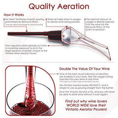Guzzle Buddy Wine Aerator Pourer - Premium Aerating Pourer and Decanter Spout (Black)