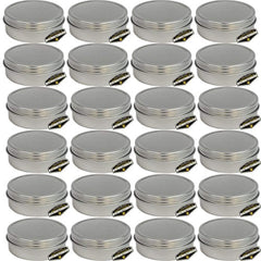Mighty Gadget (R) 4 oz Round Tins Screw Lid Container (24 pack)