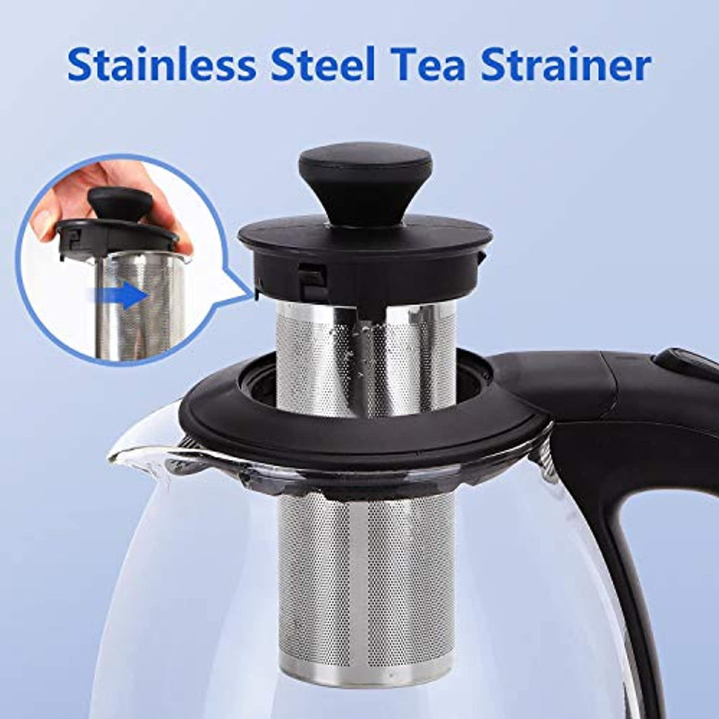 Taylor Swoden Electric Kettle 1.7L Glass Electric Tea Kettle, 1500W Hot Water Kettle Electric Cordless Water Boiler & Heater with LED Light, Auto Shut
