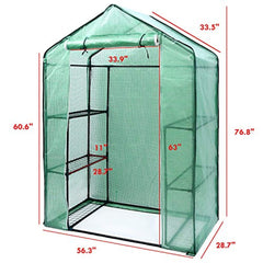 Oh right Small Walk-in Plants Greenhouse, 3-Tier 6-Shelf Stands Garden Green House, 56.3"x 28.7"x 76.7"