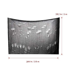 Unomor Black Creepy Cloth, Spooky Halloween Decorations for Haunted Houses Party Doorways Outdoors, 8.3 Yards X 79''