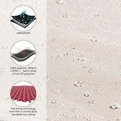 Bumblr Patio Offset Cantilever Umbrella 10-Feet Outdoor Patio Hanging Umbrella,360 Degree Rotation with Cross Base (10 FT, Beige)