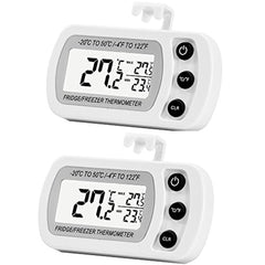 TSYMO 2 Pack Digital Refrigerator Freezer Thermometer,Max/Min Record Function with Large LCD Display
