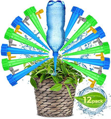 Adjustable Self Watering Spikes.Indoor Outdoor Plastic Bottle Garden Plants Drip Irrigation Spike System. Works as Watering Bulbs or Globes Stakes with Screw Valve
