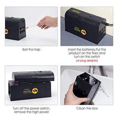 Electronic Rat Trap - Zaker Powerful High Voltage Automatic Rat Zapper, Indoor/Outdoor Rat Catcher, Efficient, Safe and Clean, Animal Trap to Get Rid of Rats and Mice, Squirrels and Rodents