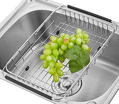 KES Adjustable Large Over Sink Dish Rack Dish Drying Rack, Stainless Steel Dish Drainer Functional Kitchen Sink Organizer for Drying Vegetable and Fruit and Silverware- Rustproof