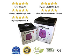 Goodnight Owl Rechargeable Night Light for Kids & Toddlers - Multi-Color LEDs (9 Colors!), Remote Control, BPA-Free Silicone, 9 Levels of Brightness, Auto-Off Timer. Super Cute and Fun! by Juneta
