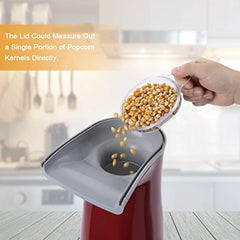 Excelvan Hot Air Popcorn Popper Electric Machine Maker 16 Cups of Popcorn, with Measuring Cup and Removable Lid, Red