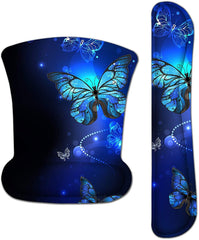 Mouse Pad with Wrist Support and Keyboard Wrist Rest Pad Set,Ergonomic Mouse Pads for Computers Laptop,Non-Slip Comfortable Mousepad w/Raised Memory Foam for Easy Typing Pain Relief (Eiffel Tower)