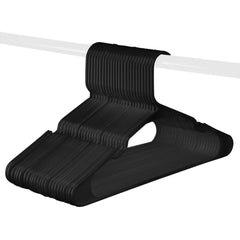 White Standard Plastic Hangers, Notched, Set of 24 Durable and Slim, Notched, Made in The USA