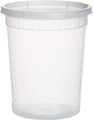 Paksh Novelty Plastic Containers for Lunch / Large Food Container with Lid, Leak Proof, Microwavable, Freezer & Dishwasher Safe, 32 Ounce, 24 Pack