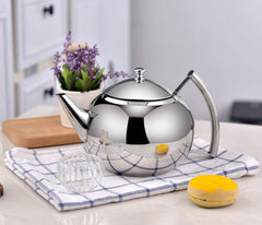 OMGard Teapot with Infuser Loose Tea Leaf 2 Liter Stainless Steel Tea Pot Coffee Water Small Kettle Filter Set Warmer Teakettle for Stovetop Induction Stove Top 2.1 Quart / 68 Ounce