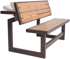 LIFETIME 60139 Outdoor Convertible Bench, 55 Inch, Mocha Brown