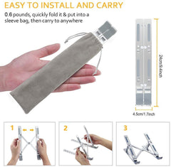 COMSOON Laptop Stand, Adjustable Portable Laptop Holder for Desk, Aluminum Ventilated Notebook Riser for MacBook Air Pro, Dell XPS, More 10-15.6 inches PC Computer, Tablet, iPad (Silver)