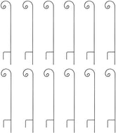 Shepherd's Hooks, Black, Made of Premium Metal for Hanging Solar Lights, Bird Feeders, Mason Jars, Plant Hangers, Flower Basket, (6 Pack) by AshmanOnline