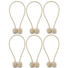 NZQXJXZ Curtain Tiebacks Magnetic, Drape Holders Holdbacks Decorative Weave Rope Clips Window Sheer Blackout Panels Home Office, Beige (Pack of 6)