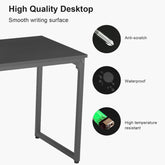 PayLessHere 47" Computer Desk Study Table Home Office Desktop Table with Side Storage Bag and Iron Hooks,Writing Desks Stable Metal Frame Workstation,Black.