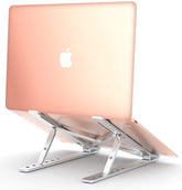 COMSOON Laptop Stand, Adjustable Portable Laptop Holder for Desk, Aluminum Ventilated Notebook Riser for MacBook Air Pro, Dell XPS, More 10-15.6 inches PC Computer, Tablet, iPad (Silver)