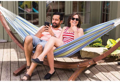 Vivere Solid Pine Wood Hammock Combo, Cay Reef
