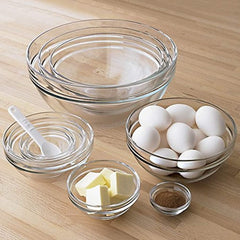 James Scott 10 Piece Set Stackable European Made lead Free Glass Kitchen Prep, Dipping Sauce, Dessert, Salads, Candy Dish or Nut Bowls. Prep Bowls