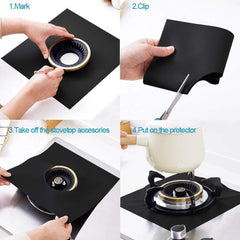 Oyydecor 10 Pack Gas Stove Burner Covers - Reusable Gas range protectors Non-stick Stovetop Burner Liners for Kitchen/Cooking, 0.2 mm Double Thickness, Cuttable, Dishwasher Safe, Easy to Clean (10.6" x 10.6")