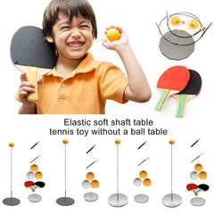 Table Tennis Trainer with Elastic Soft Shaft, Decompression Leisure Sports 2 Table Tennis Paddle 3Ping Pong Balls Stainless Steel Base 1 ,Set Table Tennis Trainer Indoor or Outdoor Play