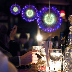 EPIC GADGET Firework Lights Copper Wire LED Lights Battery Operated Fairy Lights with Remote, 8 Modes Starburst Lights, Decorative Hanging Lights for Patio Party