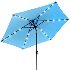 Sorbus LED Outdoor Umbrella, 10 ft Patio Umbrella LED Solar Power, with Tilt Adjustment and Crank Lift System, Perfect for Backyard, Patio, Deck, Poolside, and More (Solar LED - Red)