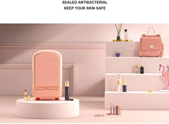 SEAAN 12L Skincare Fridge Beauty Fridge SEAAN Pink Mini Makeup Cosmetic Fridge Mini Cooler Refrigerator Organizer for Bedroom to Cool Down Skincare Products, AC/DC Adapter