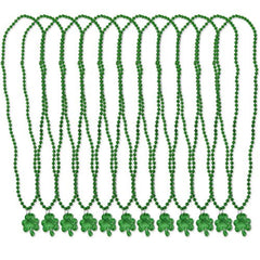 24 St Patricks Day Necklaces with Shamrock Medallion St Patricks Day Party Favors St. Patrick's Green Necklace Accessories