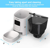 Holipet Automatic Cat Feeder WiFi Enable Smart Pet Dog Food Dispenser App Control for Medium Small Pet Puppy Kitten,Voice Recorder Distribution Alarms, Portion Control (Pearl White)