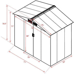 JAXSUNNY 5'x6' Outdoor Steel Garden Storage Utility Tool Shed Backyard Lawn Building Garage w/Sliding Door